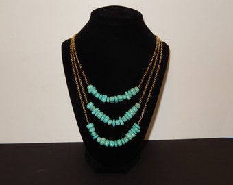 Turquoise Bib Necklace By Annecraftedjewelry On Etsy