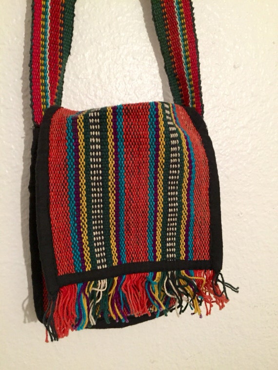 Vintage Mexican Blanket Crossbody bag by randithrifts on Etsy