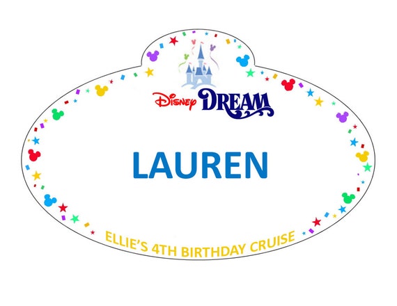 Personalized Disney Cruise Line Confetti Name Tag Magnet