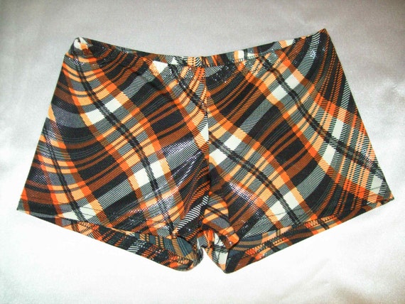 5 Colors Plaid Booty Shorts Spandex Lycra Stretchy Girls Women