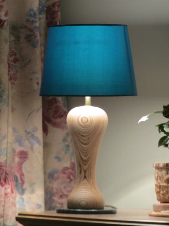 Birch Plywood Turned Table Lamp by CreativeTurnery on Etsy