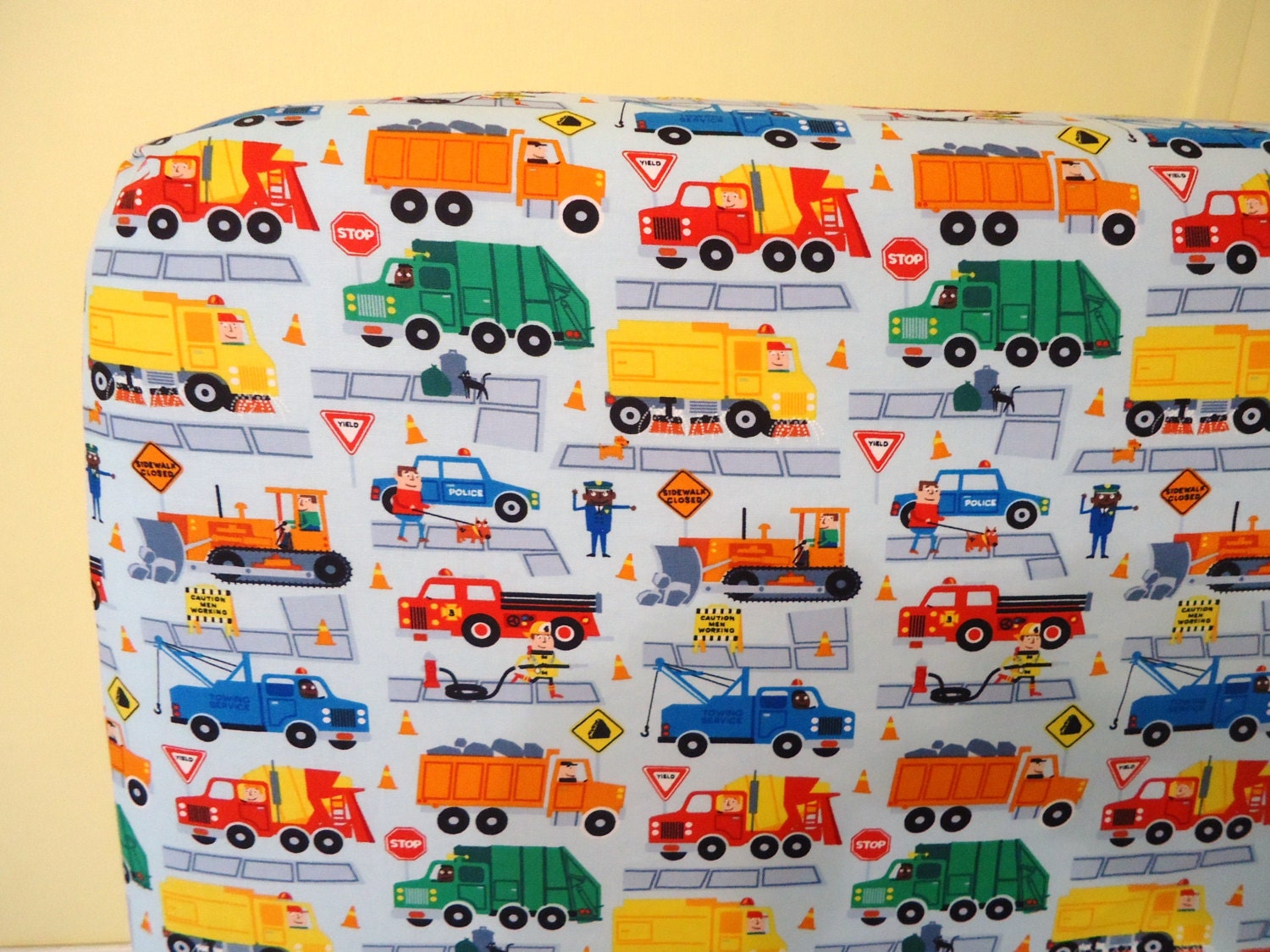 Crib SheetBaby BoyFittedToddlerConstruction TrucksCrib