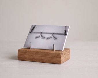 Wooden Business Card Stand made from Oak, for Horizontal or Vertical Business Cards | Desk | Exhibitions | Craft Fairs | Office