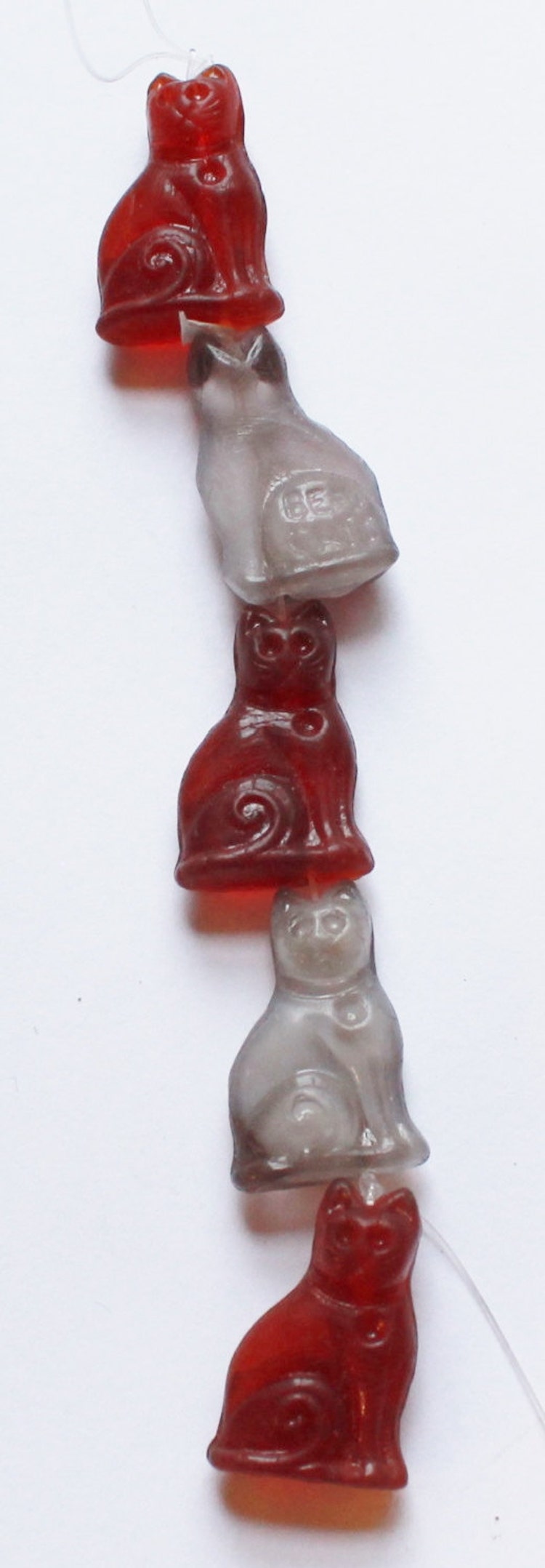 Vintage Glass Cat Beads by paststore on Etsy
