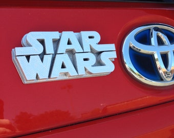 Fanart 3D printed silver Star Wars car decal/logo/magnet, great gift for nerd girl or boy