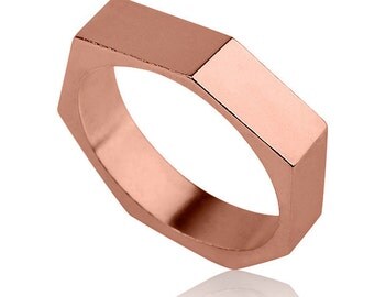 Red gold mens wedding rings