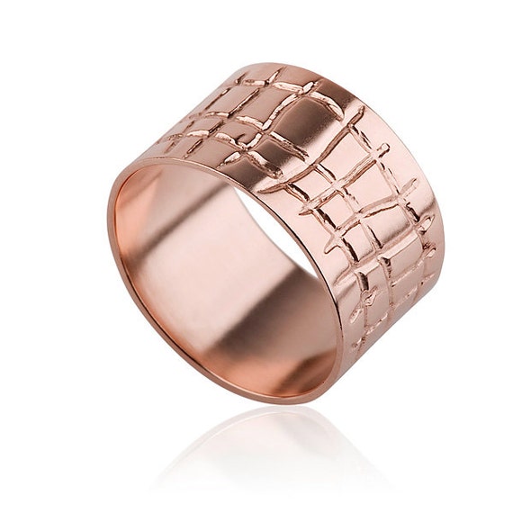 14k Rose  Gold  Unisex  Wedding  Ring  Wide by LiatsPremiumJewelry