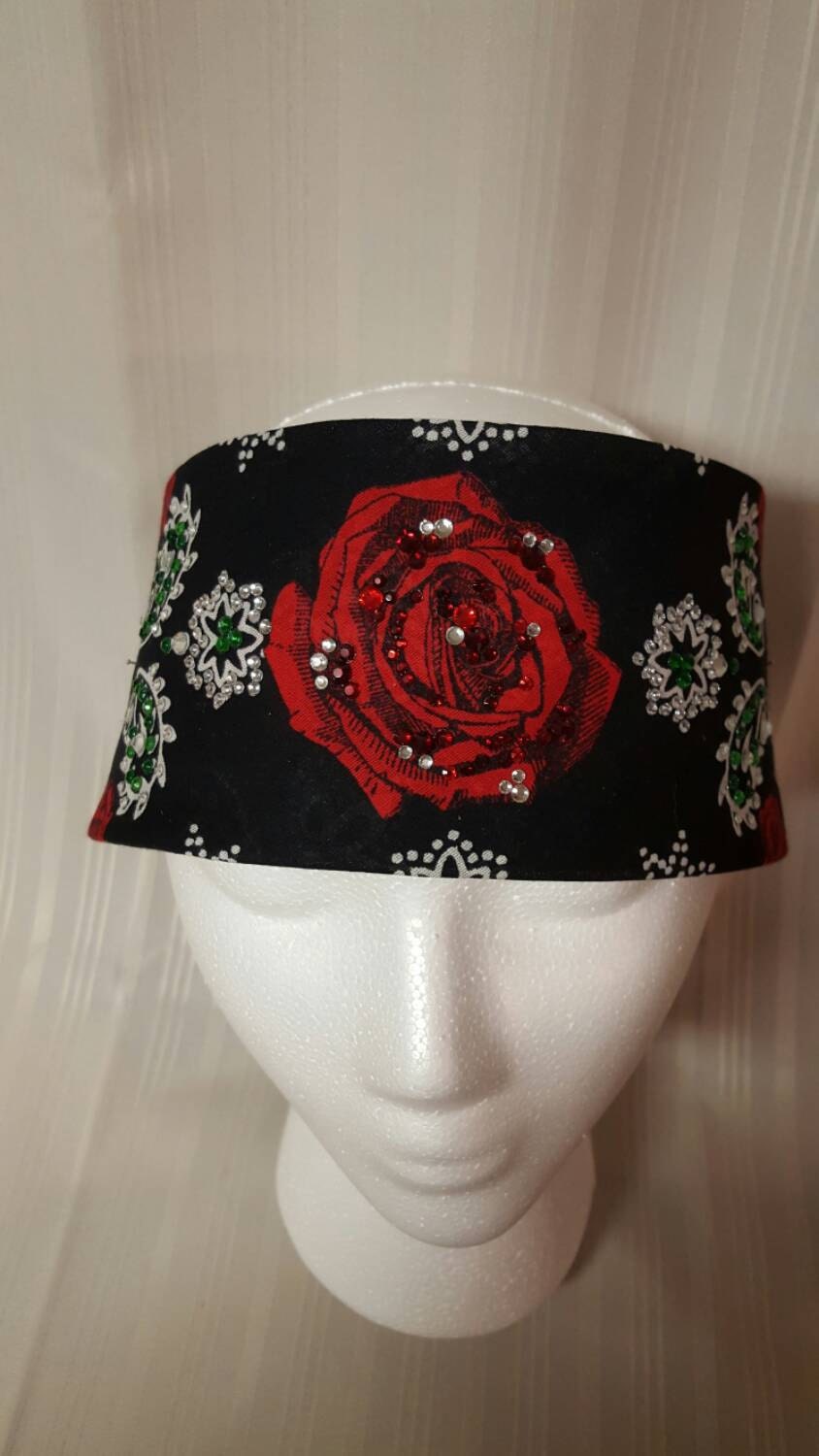Large rose crystal bandana
