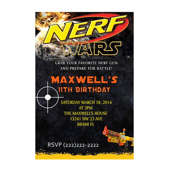 Nerf War Invitations 2