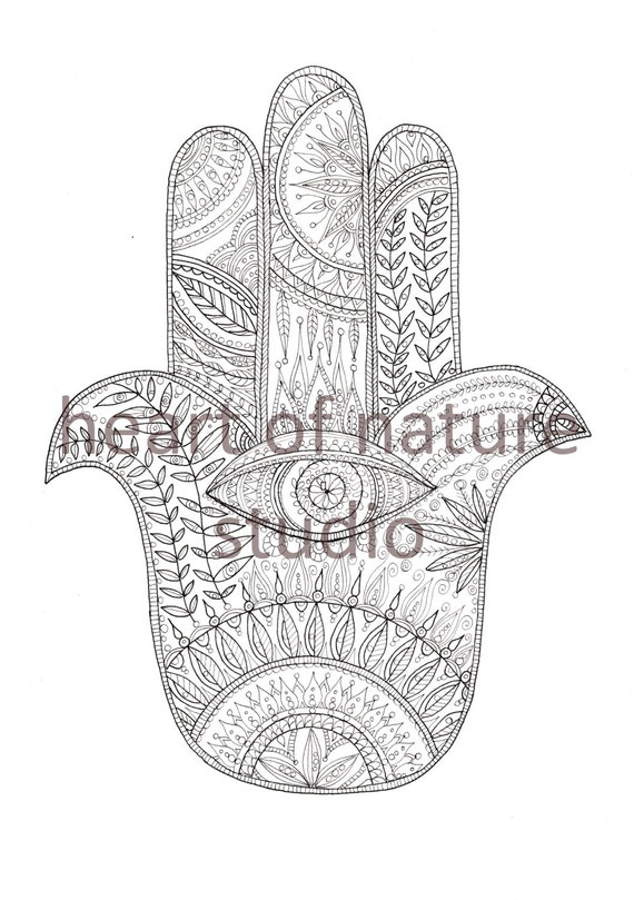 Download Hamsa colouring pagehamsa hand colour sheetcolouring