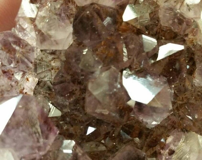 Black Amethyst Crystal Cluster w/ Hematite from Brazil- Amethyst Cluster \ Reiki \ Healing Stones \ Chakra \ Christmas Gift \ Raw Amethyst