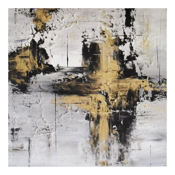 Items similar to Black And Gold Painting Abstract GOLD Painting