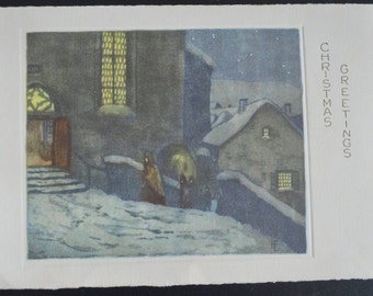 Vintage Christmas Greeting Card Artist Signed Germany Nativity Scene