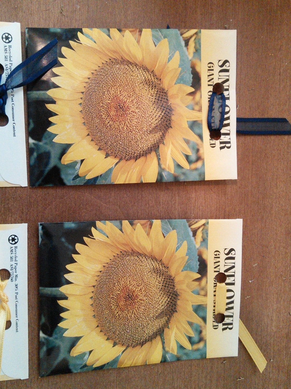 Packets of sunflower seeds