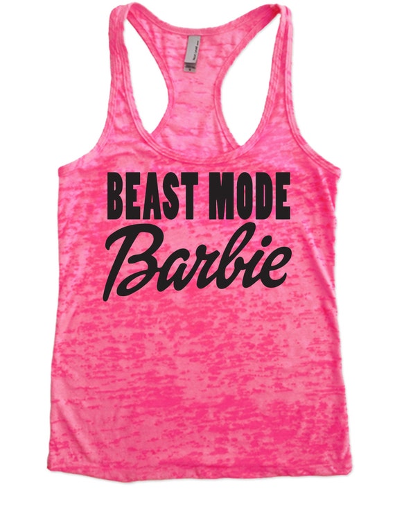 Beast Mode Barbie / Burnout Tank Top BLACK by NeonFitnessShirts