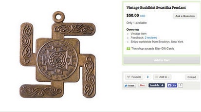 Vintage Buddhist swastika pendant