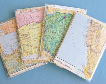 Map Paper Scrap Pack 50+ pieces Scrapbook Paper DIY Wedding Decorations