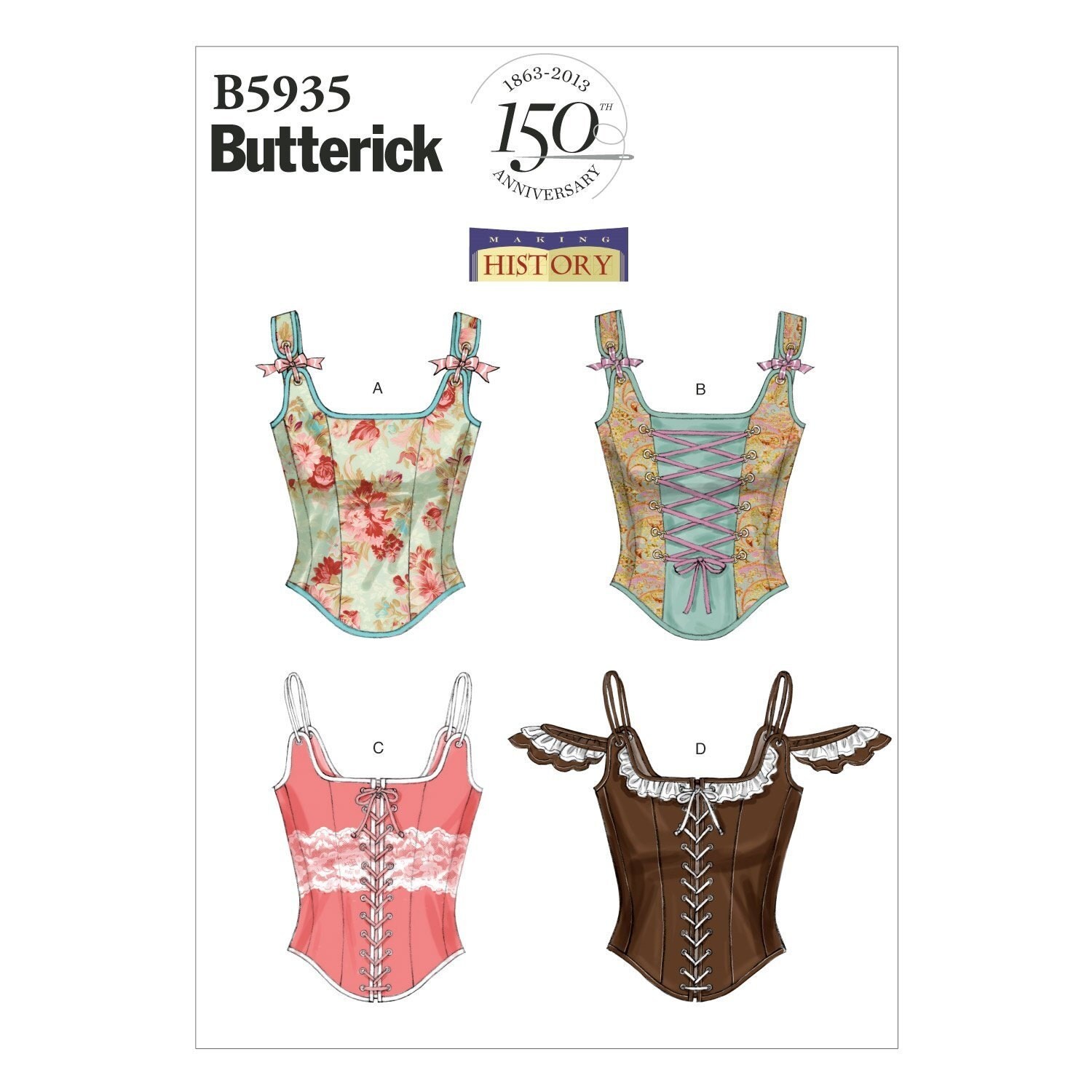 Butterick B5935 Sewing Pattern Making History Boned Corset