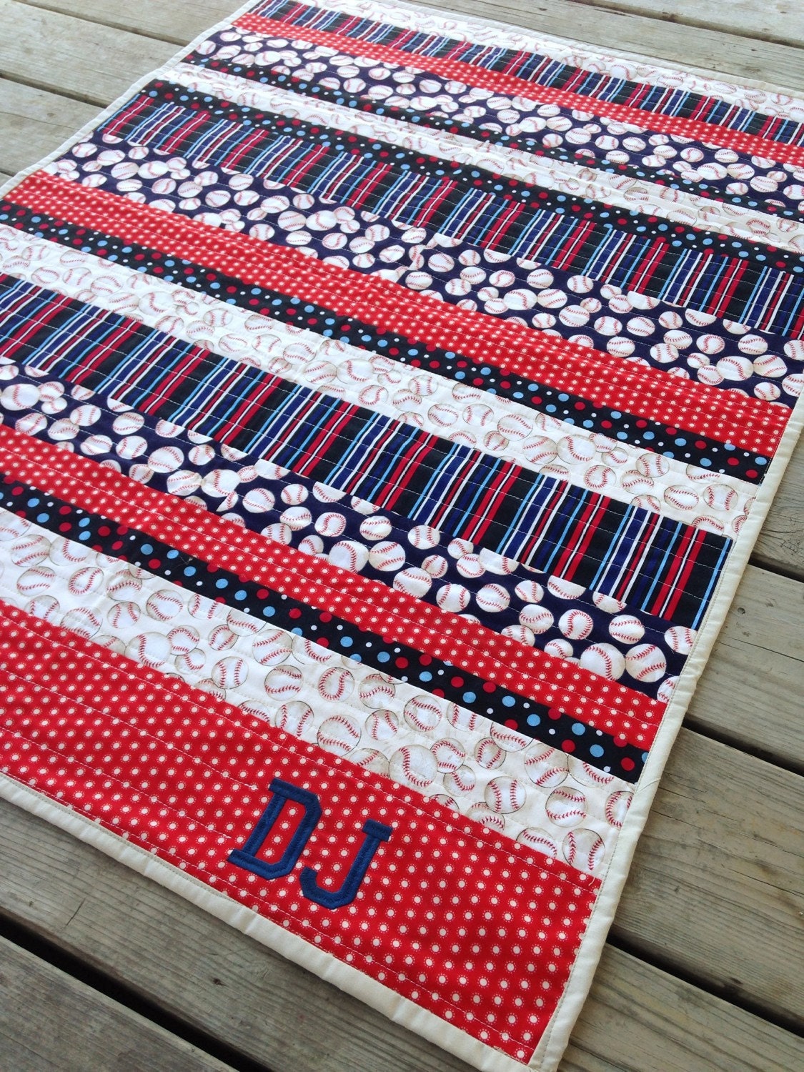 Custom Personalized Baseball Baby Quilt