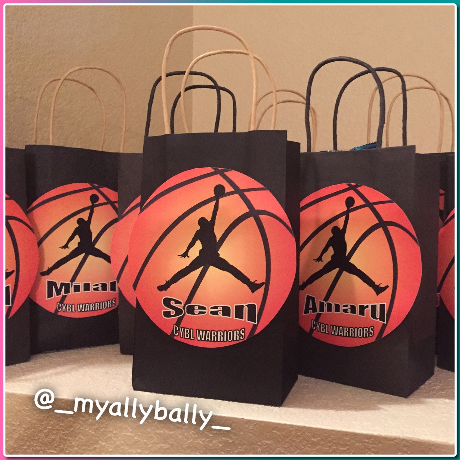 Made to Order Basketball Personalized Gift Bags by MyAllyBally