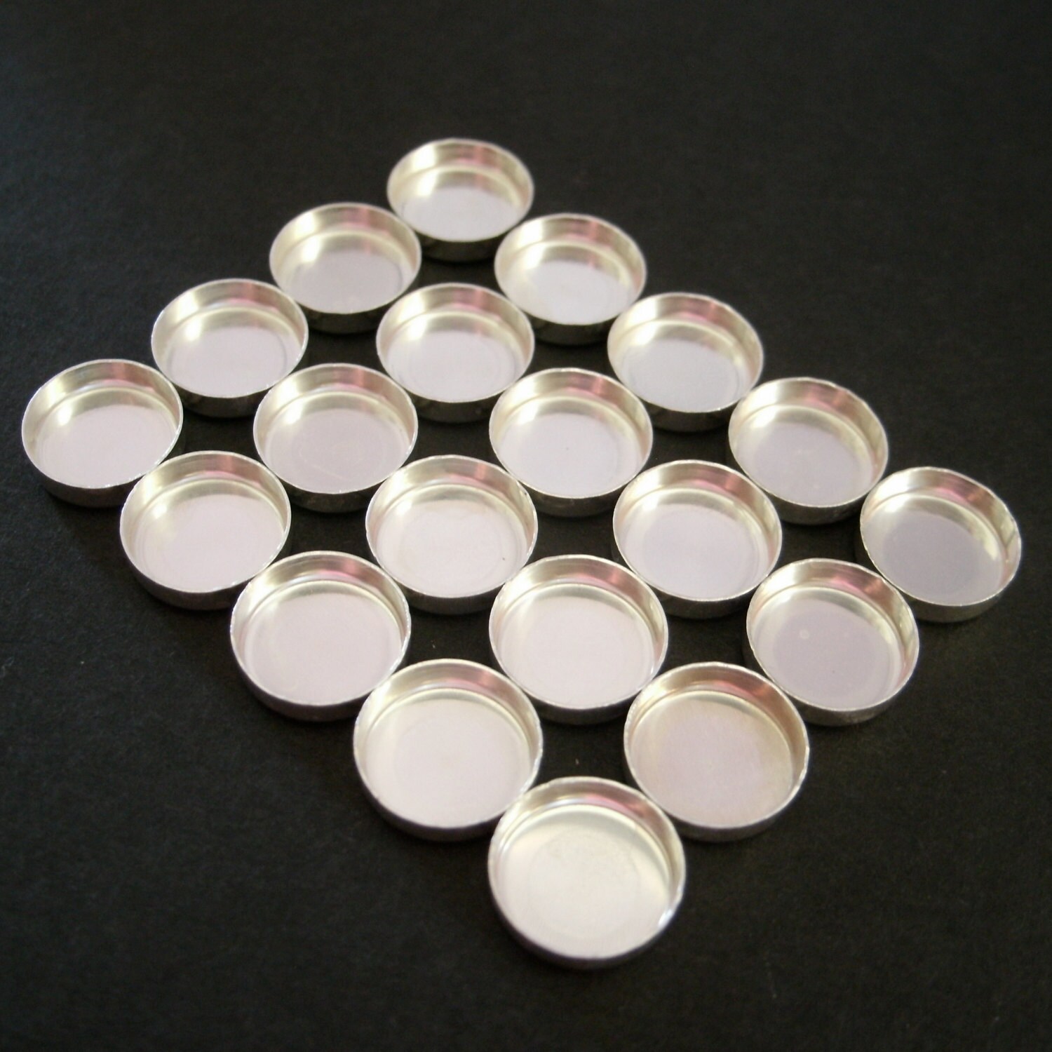 Bezel Cups Sterling Silver 8mm FOR FOUR