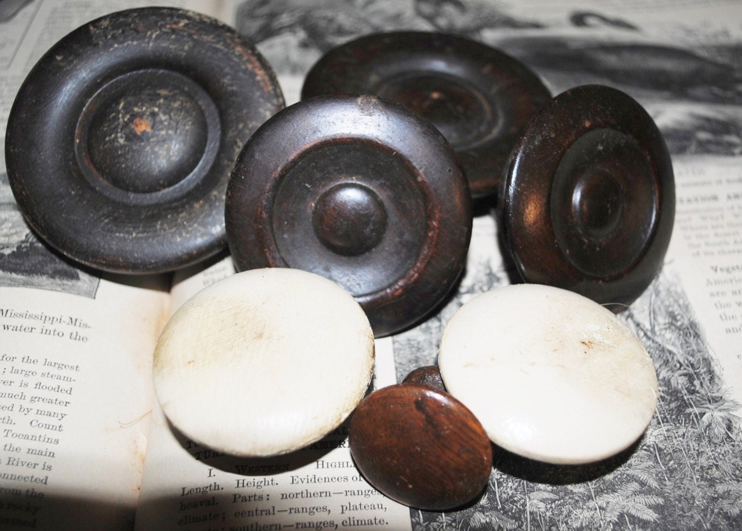 Vintage Wood Drawer Knobs Architectural Salvage Drawer Knobs from