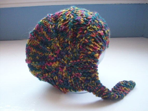 Child's hat, aviator hat, unisex hat, knitted toddler hat, soft, warm, wool earflap hat