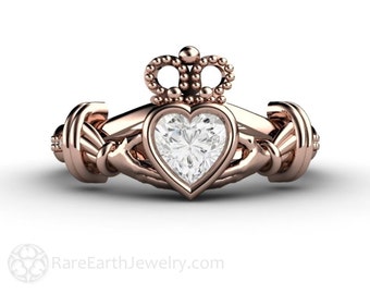 Claddagh engagement ring ruby