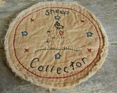 Sheep Collector Candle Mat, Hand Stitched, Primitive, USAFAAP