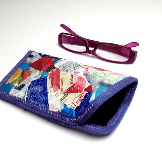 Funky Fused Plastic Eyeglass Case by lousupcycles on Etsy