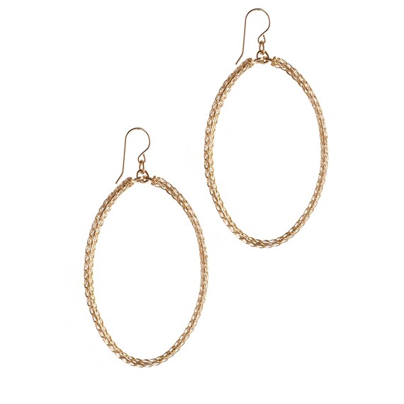 large OVAL Hoop Earrings Statement Jewelry Dangle Hoops by Yoola