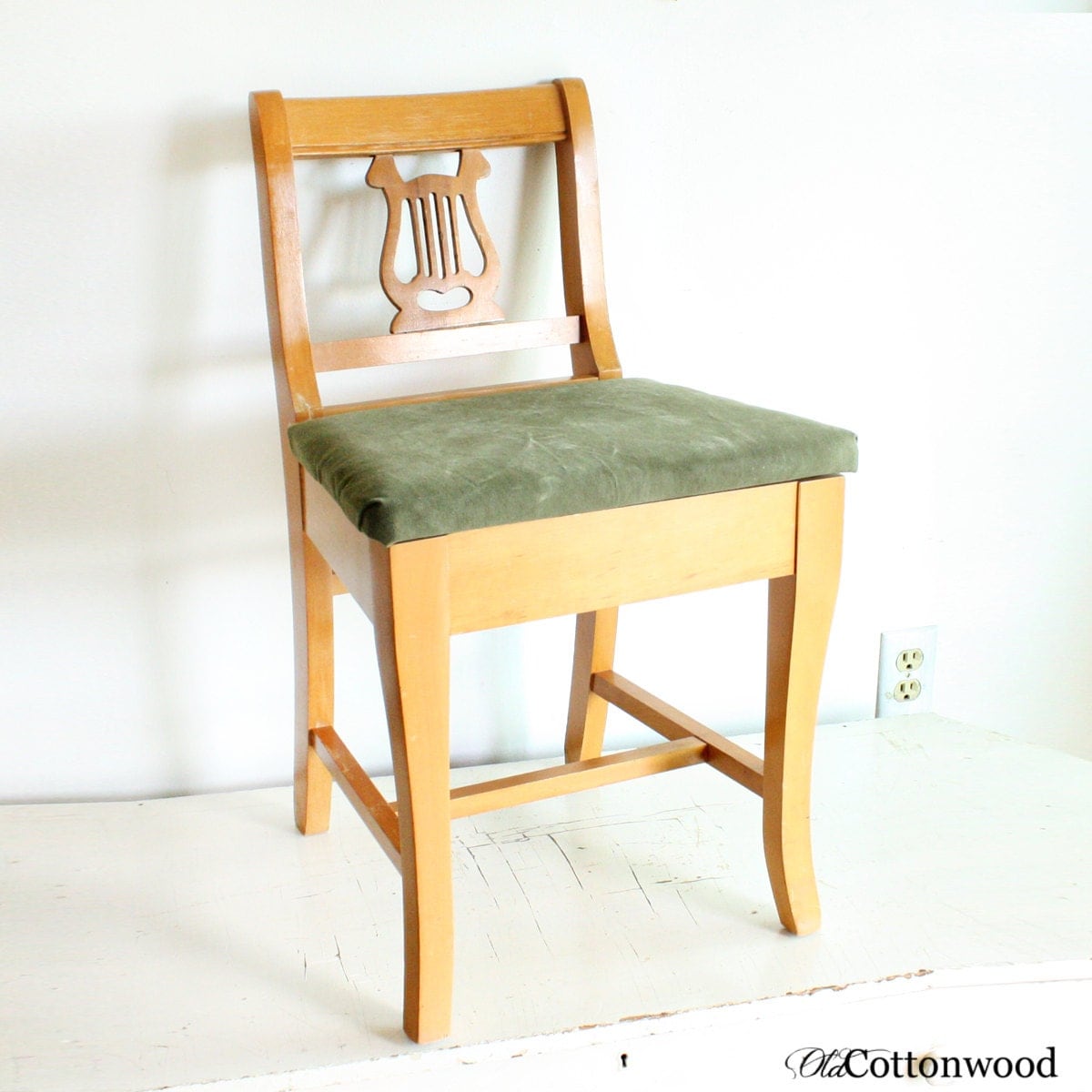 Vintage lyre chair music chair wood lyre chair by