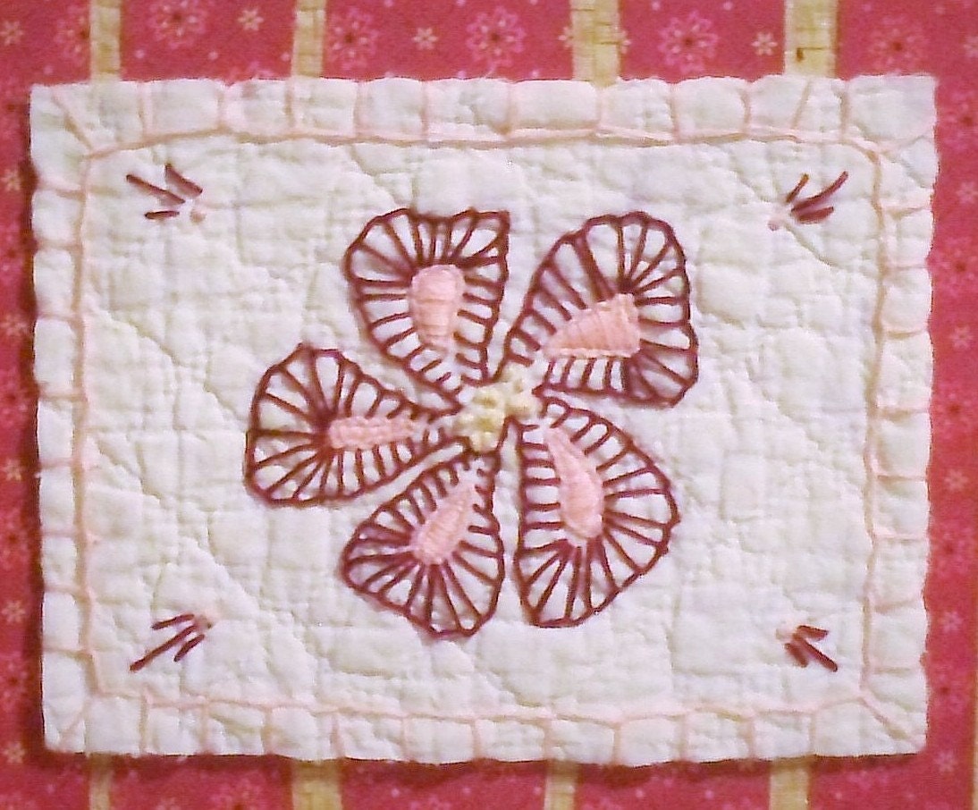 Hand Embroidered Quilt Square Mixed Media by EndlessInspirations