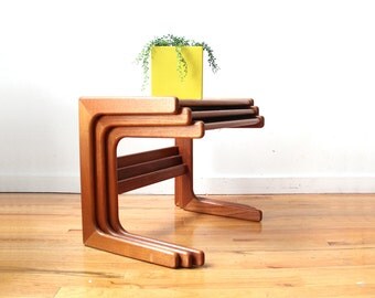 Set of Teak Danish Modern Nesting Tables (Set of 3)