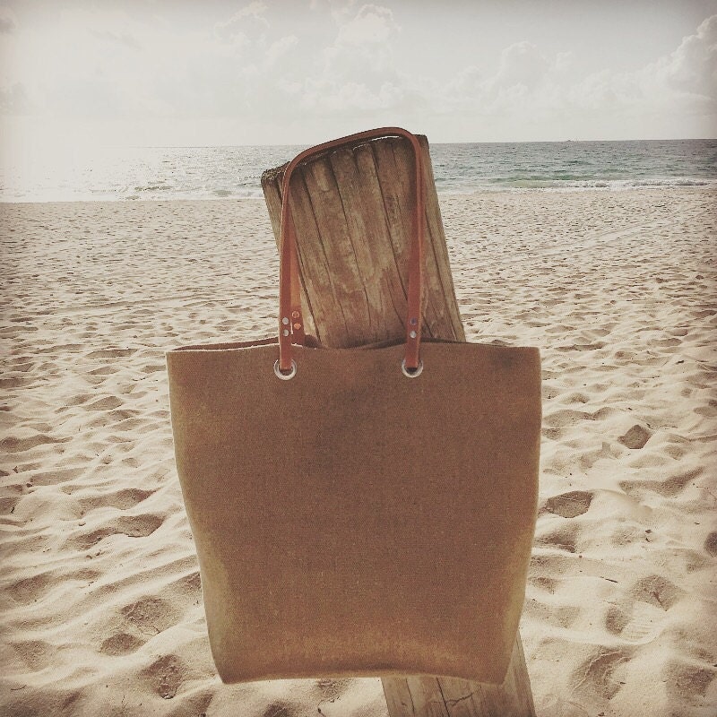 Jute Beach Bag Beach Tote Woven Tote Bag by IndependentReign