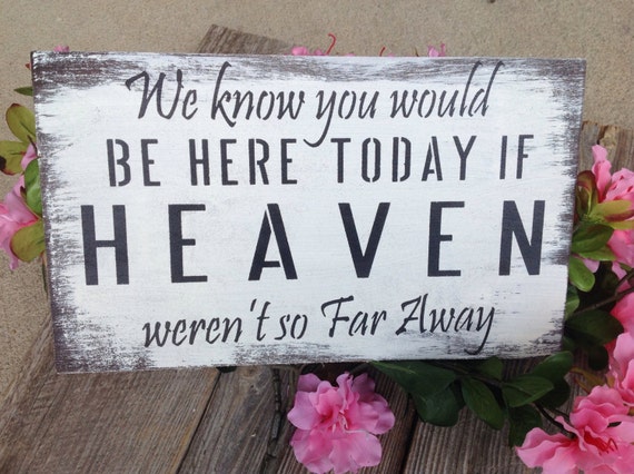 Items similar to Rustic, wedding sign, memory table, someone in heaven ...