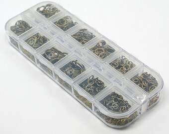 Antique Brass/Bronze Jump Ring Mix With Case - Over 1,000 rings