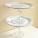 Matching Pair of Pedestal Dishes White Pink and Light Blue Flowers