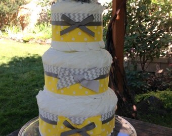 Yellow diaper cake | Etsy