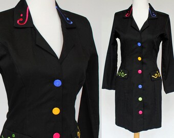 70s Button Front Cotton Dress / XSmall