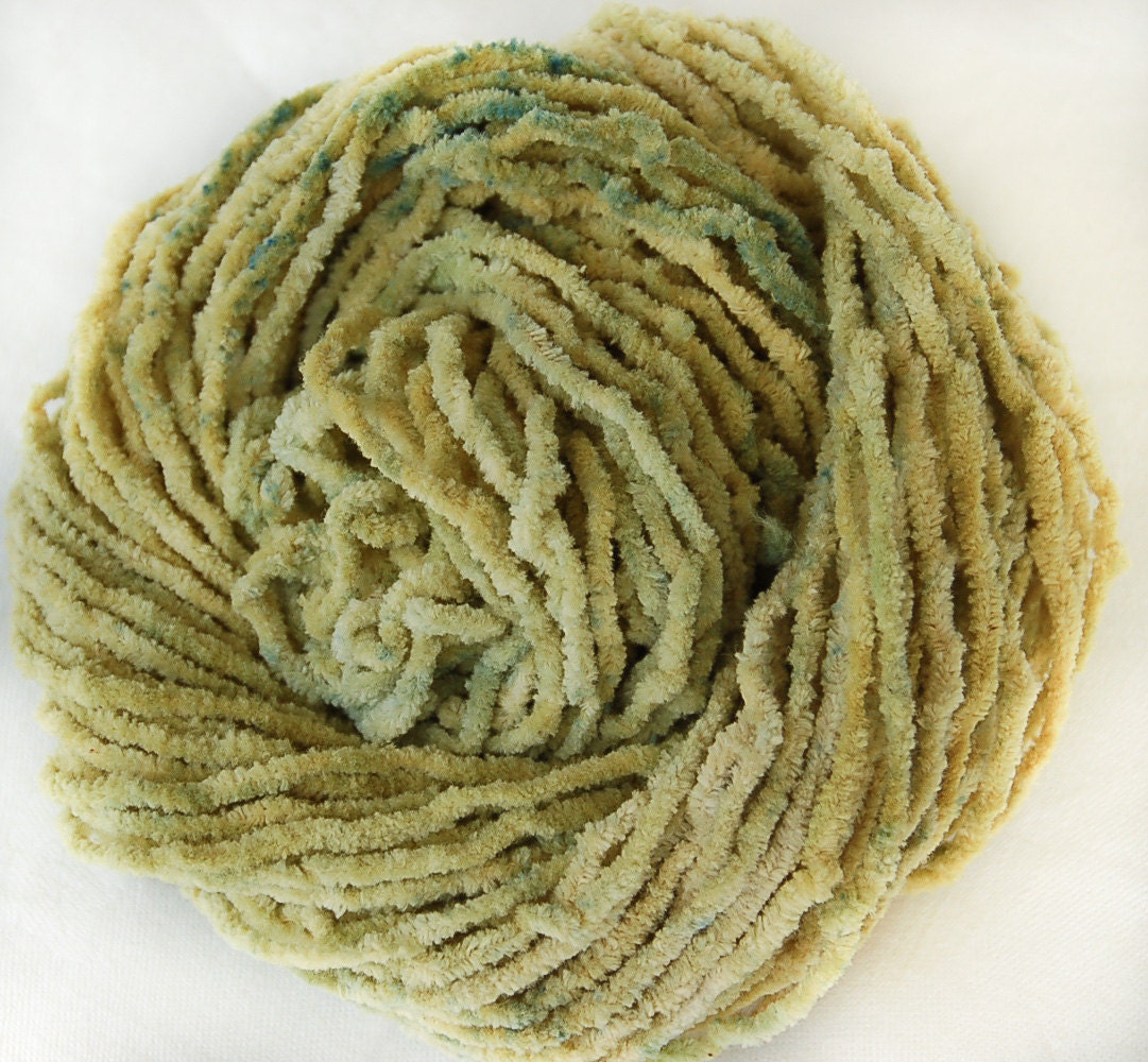 Cotton chenille yarn bulky yarn hand dyed yarn vegan
