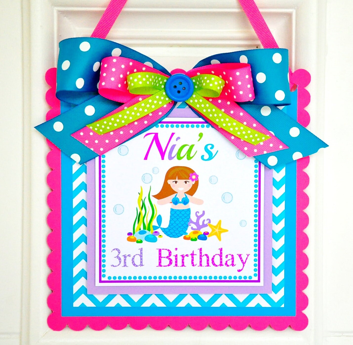 Mermaid Door Sign Mermaid Door Hanger Under the Sea Mermaid