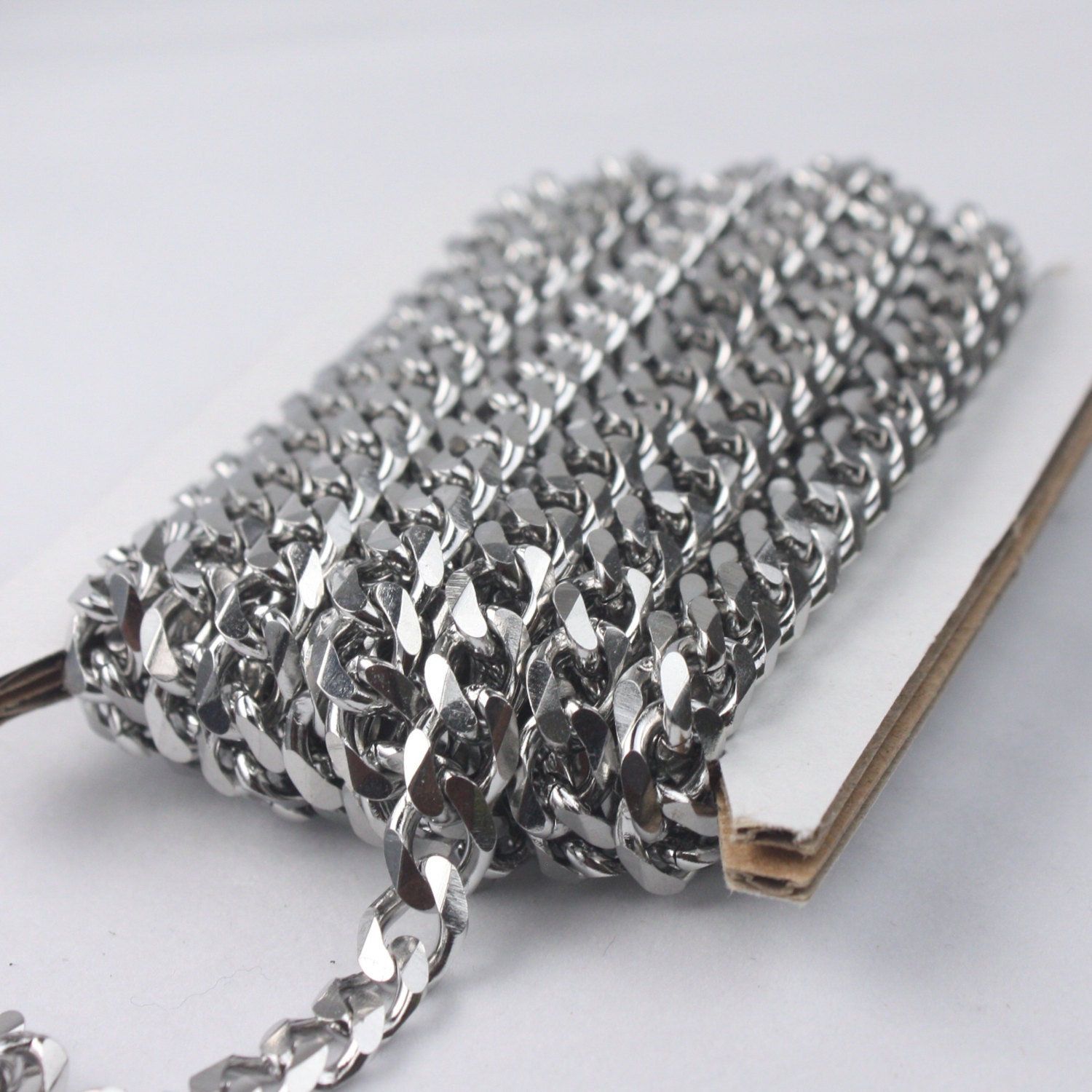 Stainless Steel chain bulk 3ft. spool of Chunky Curb chain