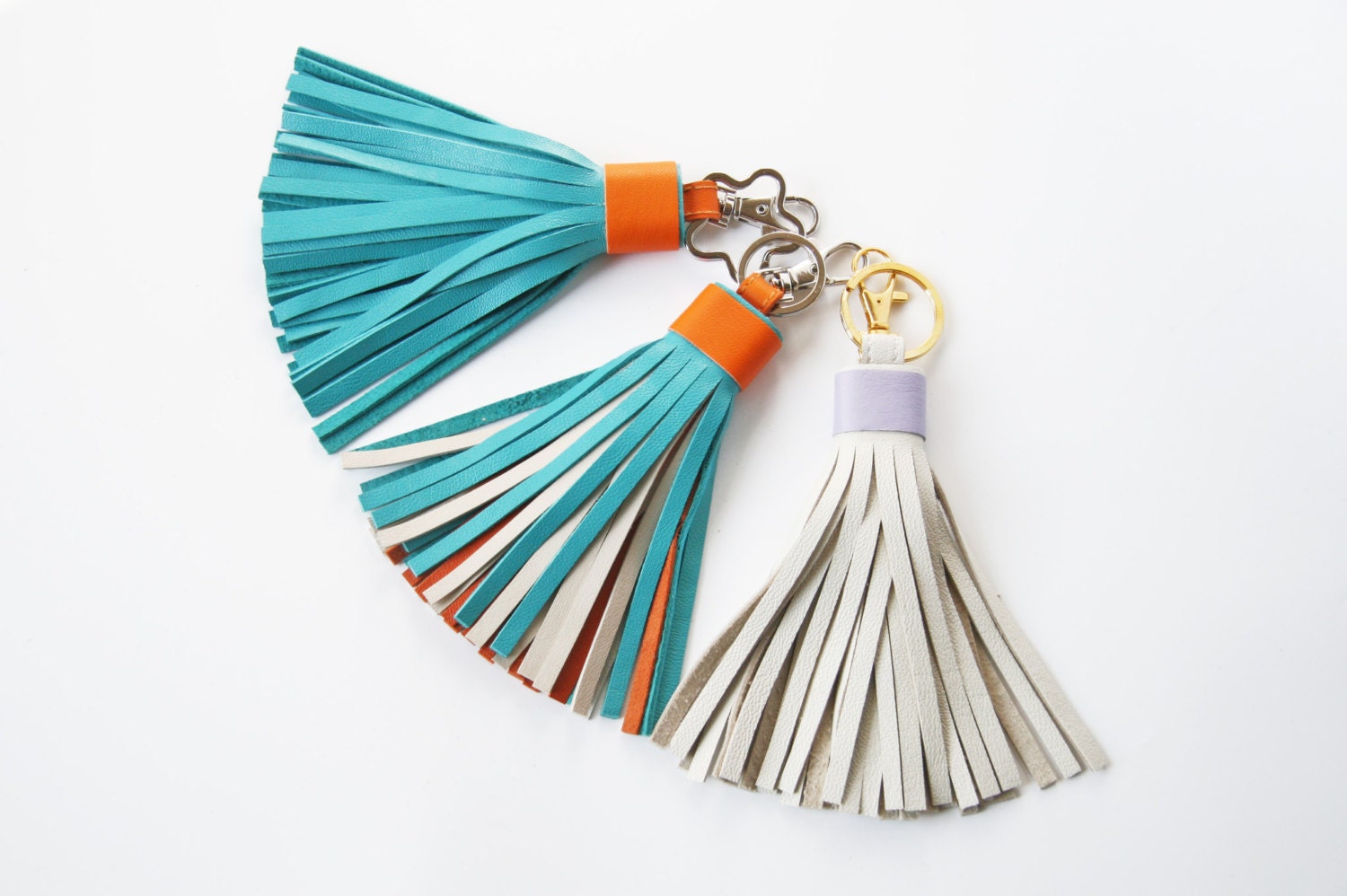Leather tassel Keychain Bag charm Bridesmaid Gift