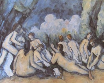 Paul Cezanne, The Large Bathers, Mature Content,Color Plate of 1902 Oil on Canvas, Unframed Fine Art Print