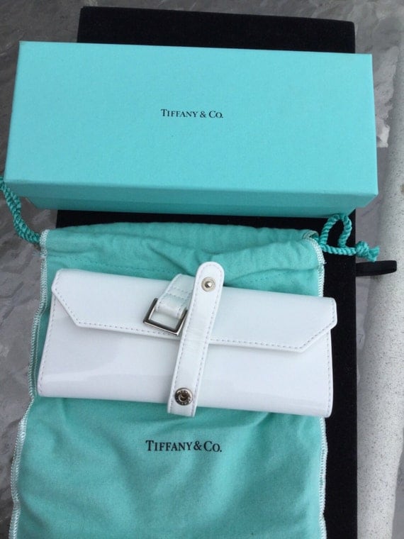 Vintage Tiffany & Co White Leather Jewelry Case and Box