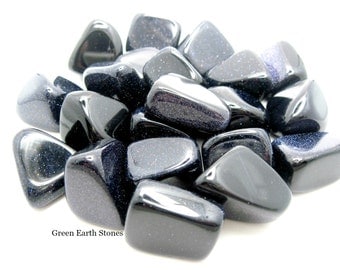 ONE XL Blue Goldstone Tumbled Stone, Crystals, Feng Shui, Pagan, Metaphysical, Premium