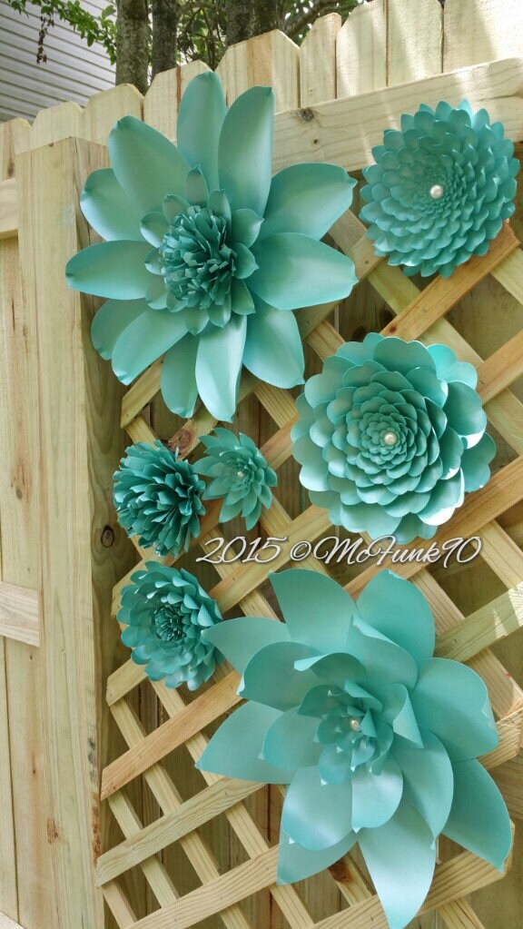 Sale 20 Percent Off Weddings Large Paper Flowers Bluishgreen