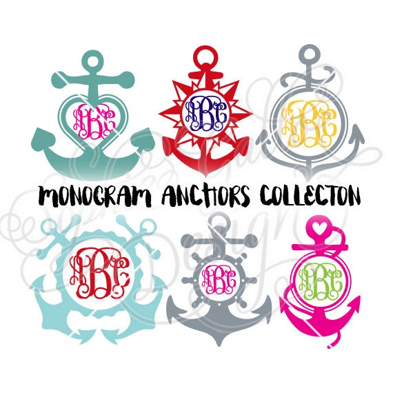 Download Monogram Anchor Collection SVG & DXF file for Cricut