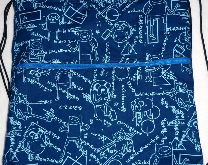 Adventure in Math - blue Backpack/tote made to order